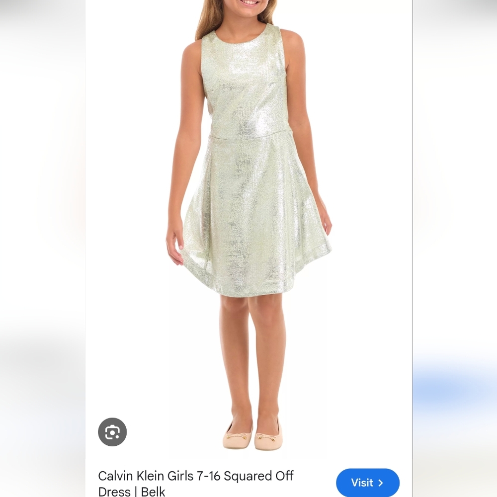 Elegant Shiny Sleeveless Dress, girls 10